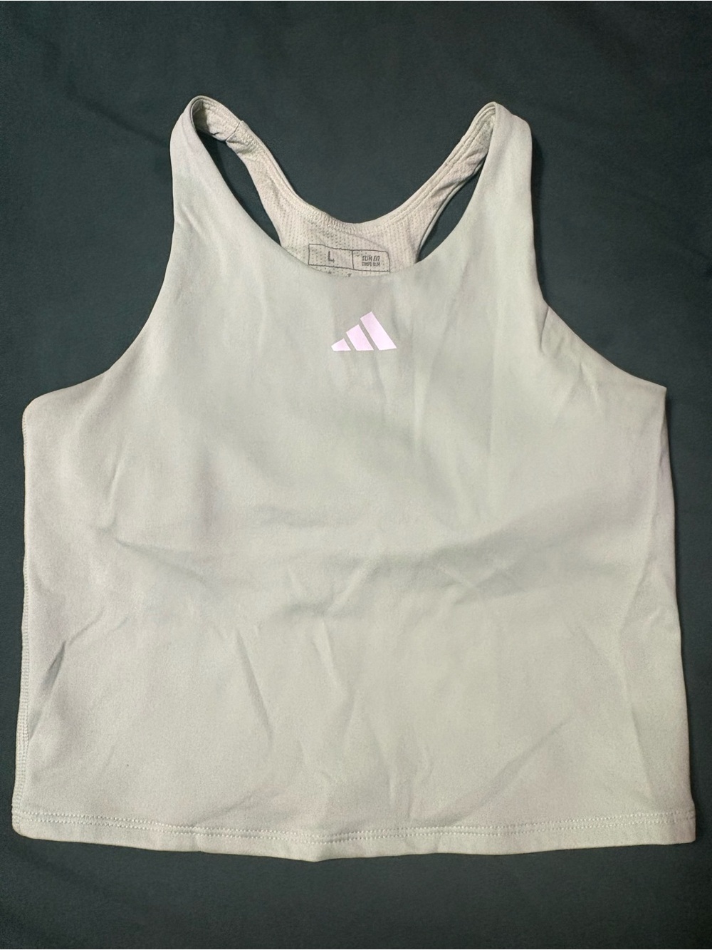 adidas Light Green Racerback Sports Crop Top Youth Large